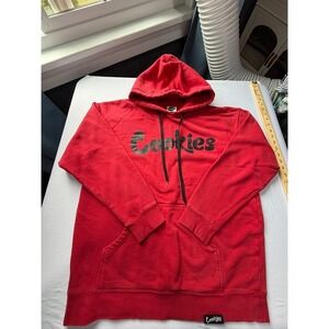 Men's red cotton blend hoodie by Cookies - Size Large